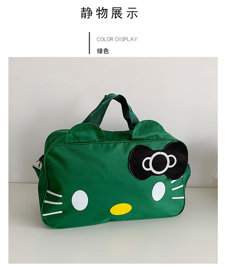 Fashion Cat Large Capacity Student Travel Bag Waterproof Large Capacity Cute Girl KT Luggage Bag Female Handbag