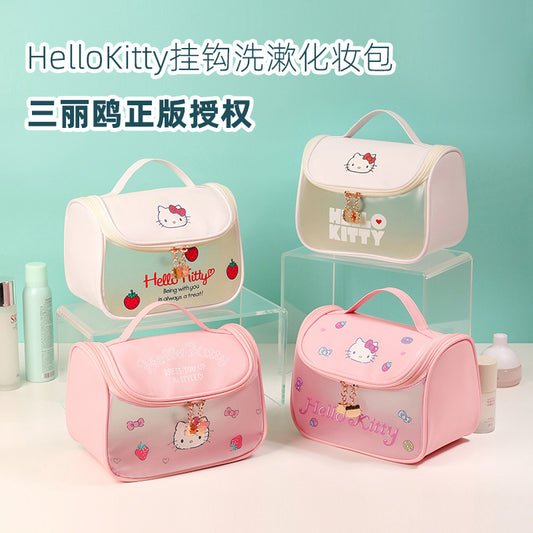 Hot-selling Hello Kitty Makeup Bag High Appearance Large Capacity Waterproof Handheld Portable Hook Wash Storage Bag
