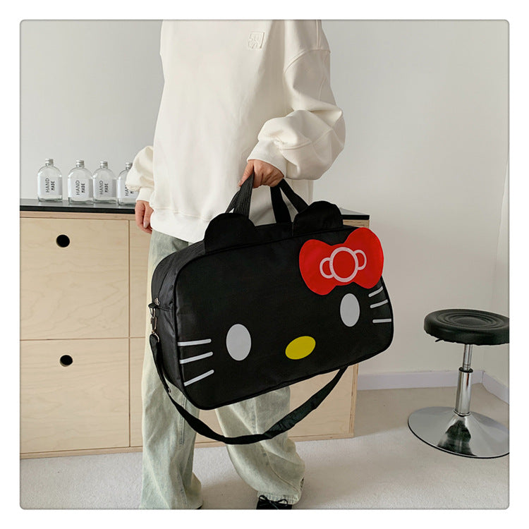 Fashion Cat Large Capacity Student Travel Bag Waterproof Large Capacity Cute Girl KT Luggage Bag Female Handbag