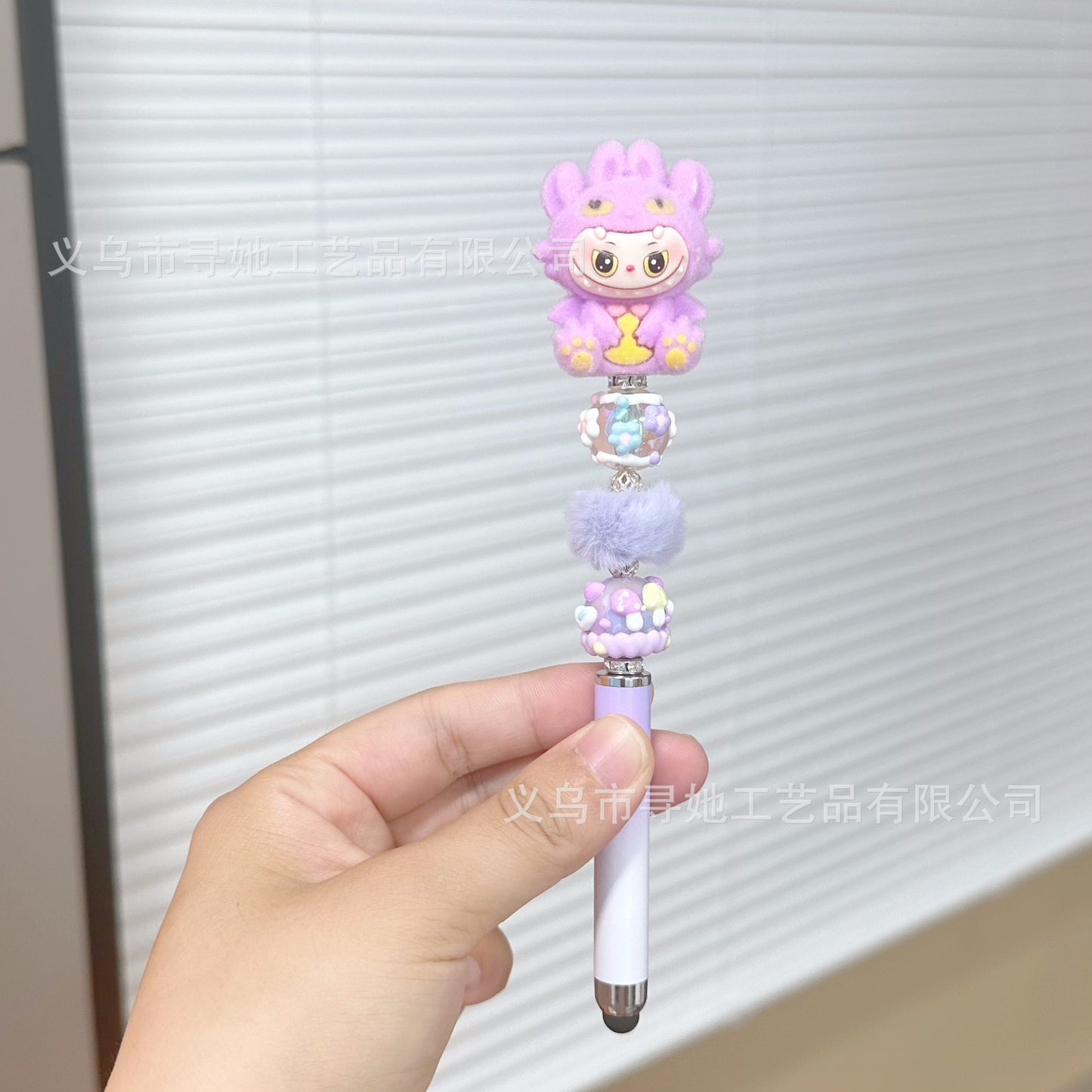 Creative DIY Cute Beaded Pen for Mobile Phones and Tablets, Touchscreen Gel Pen, Adorable Handmade Doll, Student Gift