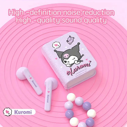 Sanrio Hello Kitty My Melody Kuromi Cinnamoroll Pochacco Wireless Headphones with Beaded Lanyard