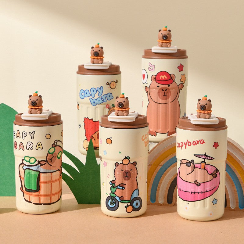 Labubu 316 Stainless Steel Insulated Cup Cartoon High-Value Straw Cup Portable Large Capacity Ice American Coffee Cup