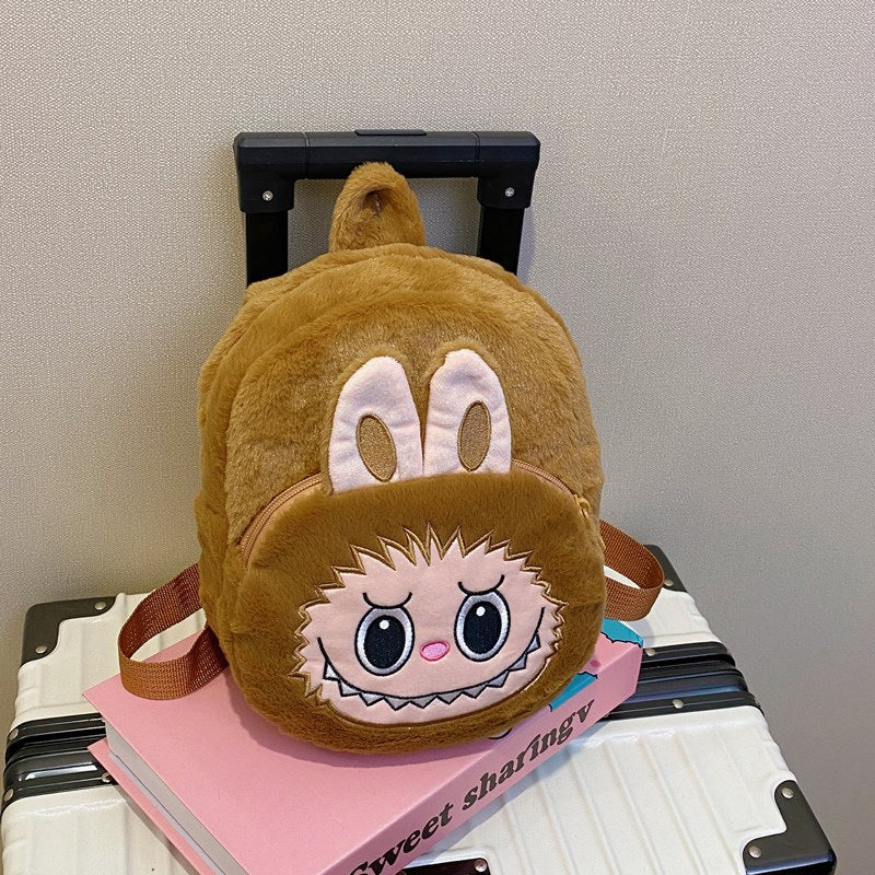 Home Crossbody Double-Shoulder Plush Coin Bag Plush Toy Children's Backpack