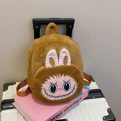 Home Crossbody Double-Shoulder Plush Coin Bag Plush Toy Children's Backpack