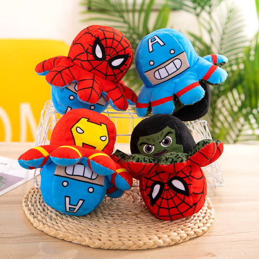 Flip Octopus Poppy Marvel Avengers Iron Man Captain America Hulk Spider-Man Plush Toy Doll
