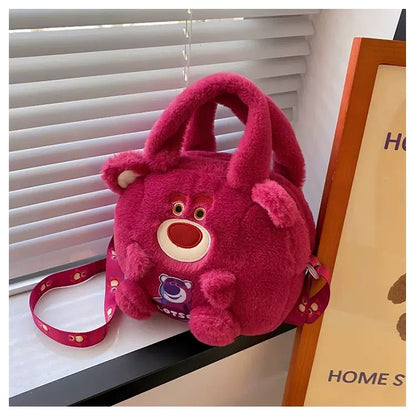 👜New cartoon Sanrio plush bag ins versatile doll bag cute girl Handbag