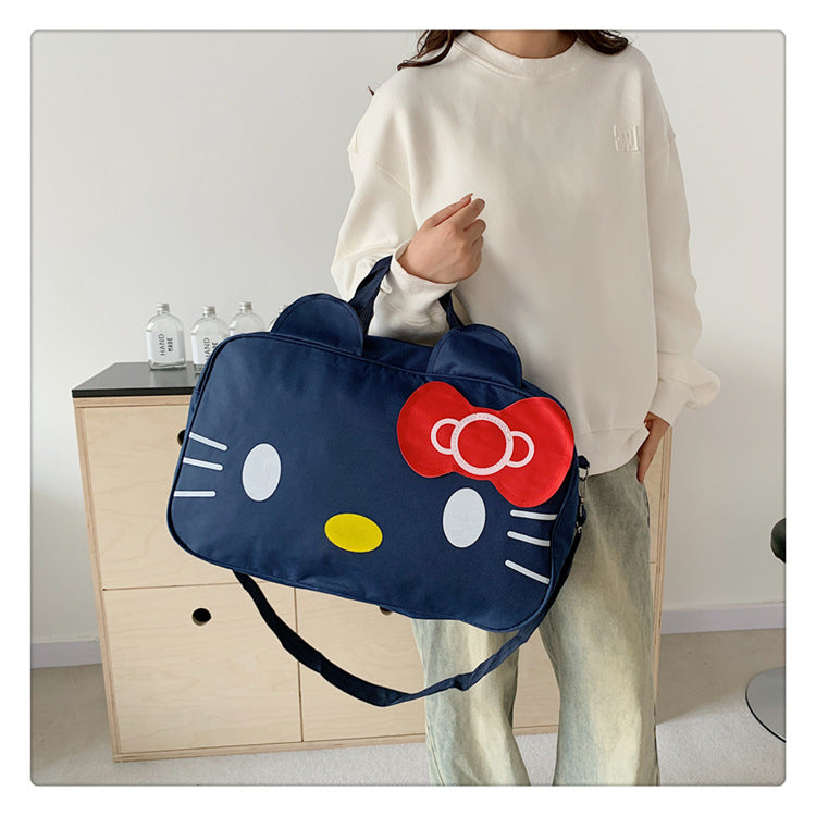 Fashion Cat Large Capacity Student Travel Bag Waterproof Large Capacity Cute Girl KT Luggage Bag Female Handbag