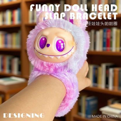 New Cute Labubu Snap Ring Bracelet Plush Toy Doll Children's Birthday Gift Plushie