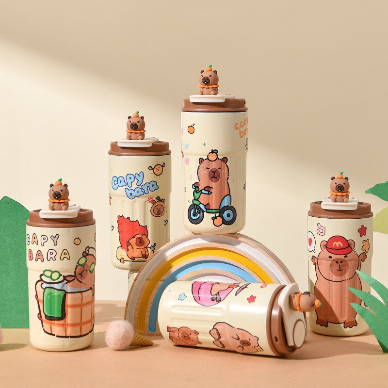 Labubu 316 Stainless Steel Insulated Cup Cartoon High-Value Straw Cup Portable Large Capacity Ice American Coffee Cup