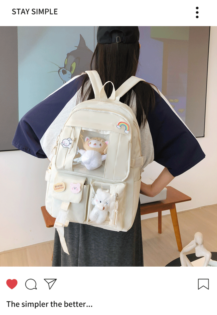 Hot Selling Backpack for Girls Korean Style Cute Japanese Style Campus Student School Bag Casual Large Capacity Laptop Backpack