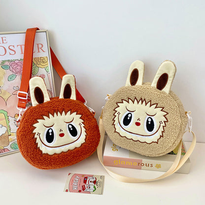 New Cartoon Crossbody Double Backpack Plush Bag City Park L Labubu Bag Crossbody Bag Children's Bag
