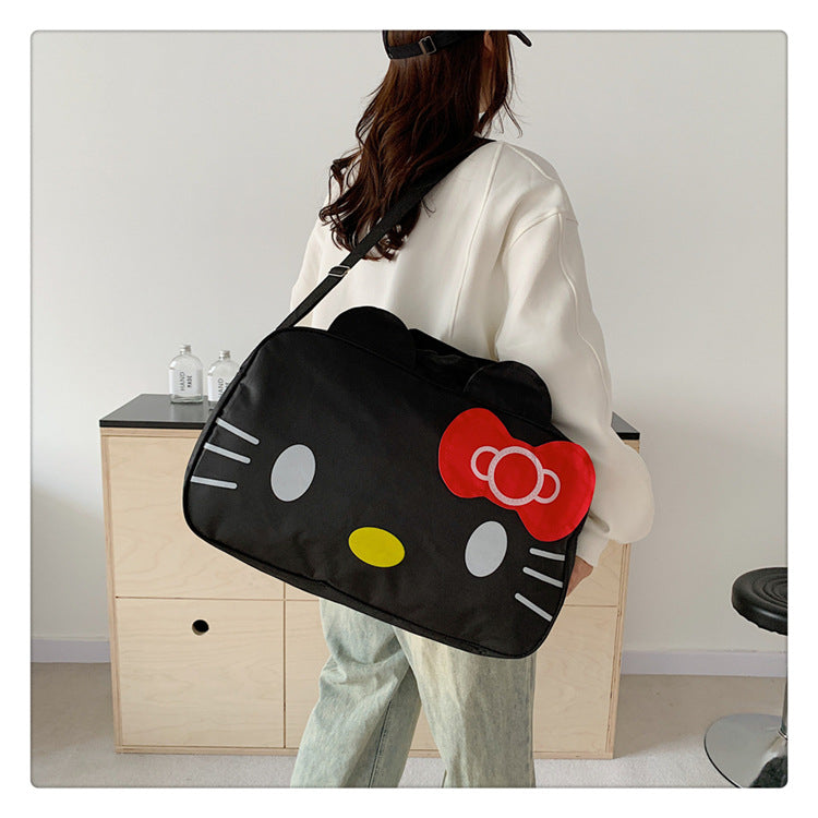 Fashion Cat Large Capacity Student Travel Bag Waterproof Large Capacity Cute Girl KT Luggage Bag Female Handbag