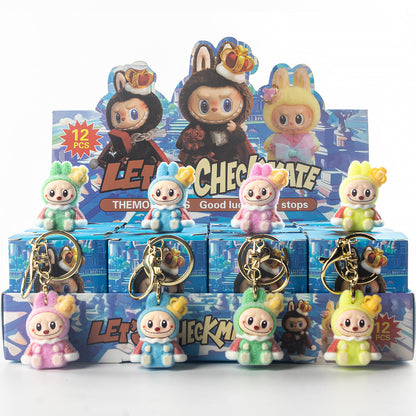 Flocked Halloween Labubu Trendy Toy Doll Children's Toy Bubble Mart Figurine Blind Bag Blind Box