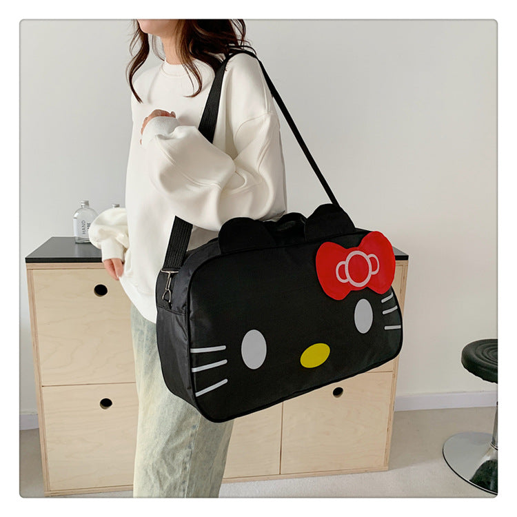 Fashion Cat Large Capacity Student Travel Bag Waterproof Large Capacity Cute Girl KT Luggage Bag Female Handbag