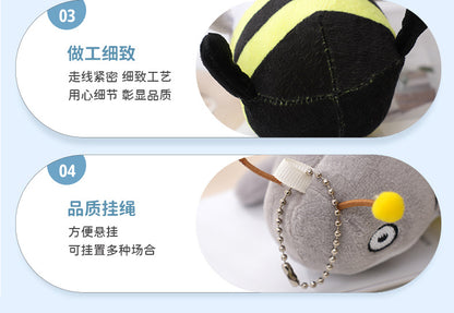 Shark Bee Plush Doll Shark Fork Small Decoration Toy Bag Decoration Plush Doll Funny Plush Toy