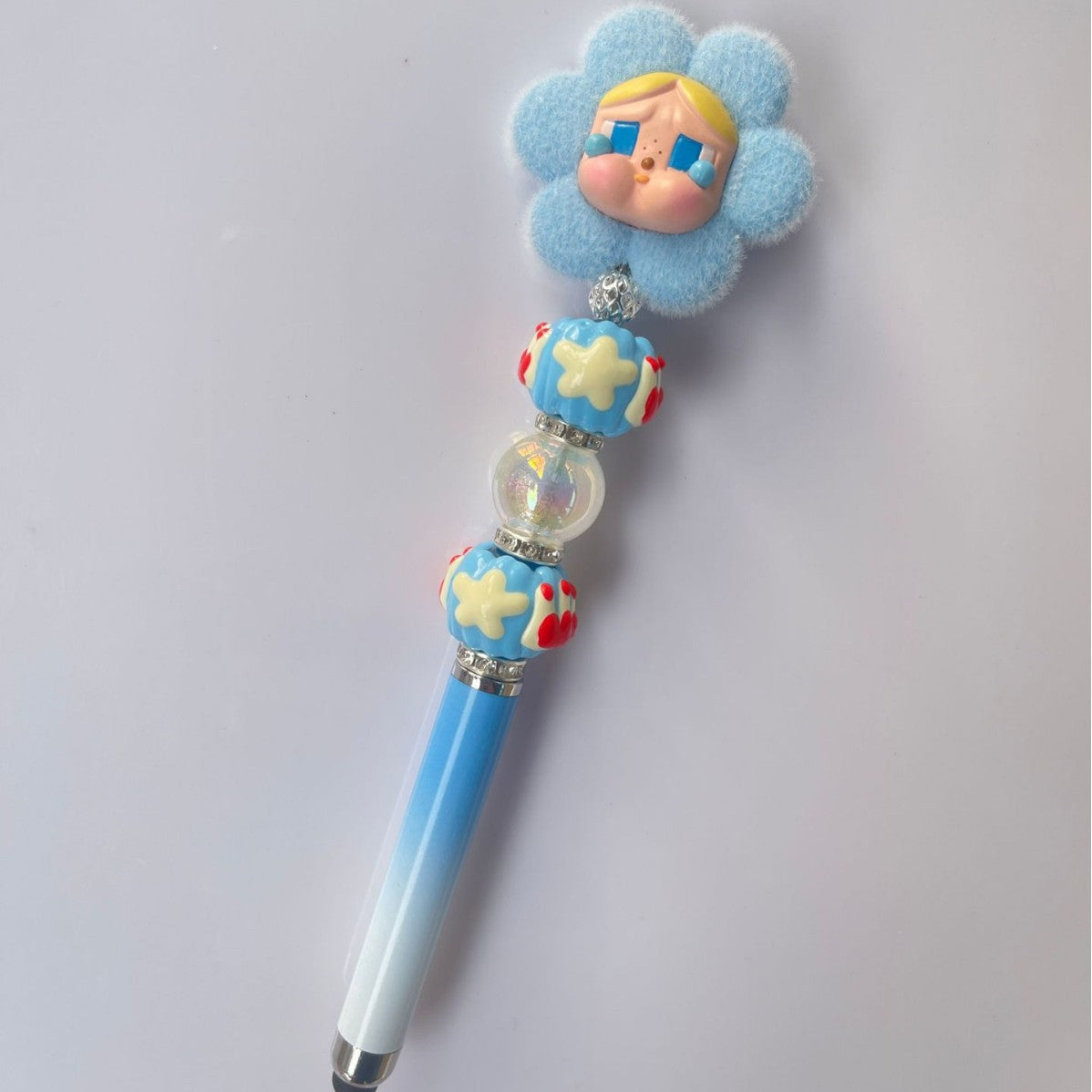 Creative DIY Cute Beaded Pen for Mobile Phones and Tablets, Touchscreen Gel Pen, Adorable Handmade Doll, Student Gift