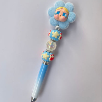Creative DIY Cute Beaded Pen for Mobile Phones and Tablets, Touchscreen Gel Pen, Adorable Handmade Doll, Student Gift