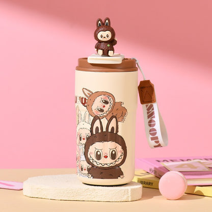 Labubu 316 Stainless Steel Insulated Cup Cartoon High-Value Straw Cup Portable Large Capacity Ice American Coffee Cup