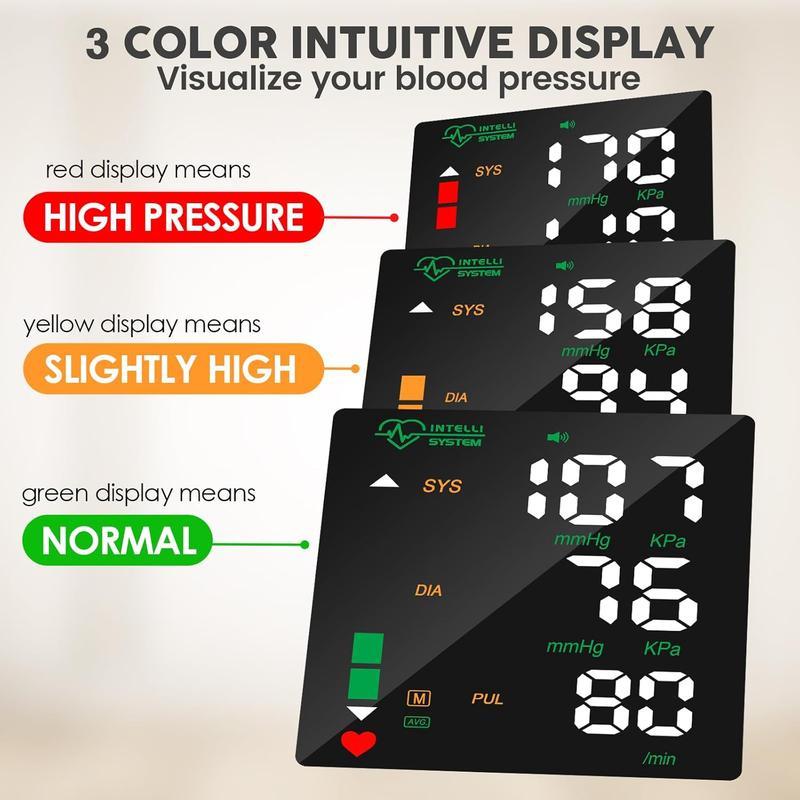 Wrist Blood Pressure Monitor, Rechargeable Monitors for Home Use with Digital Large Display, Voice Broadcast, Blood Pressure Machine, Carrying Case