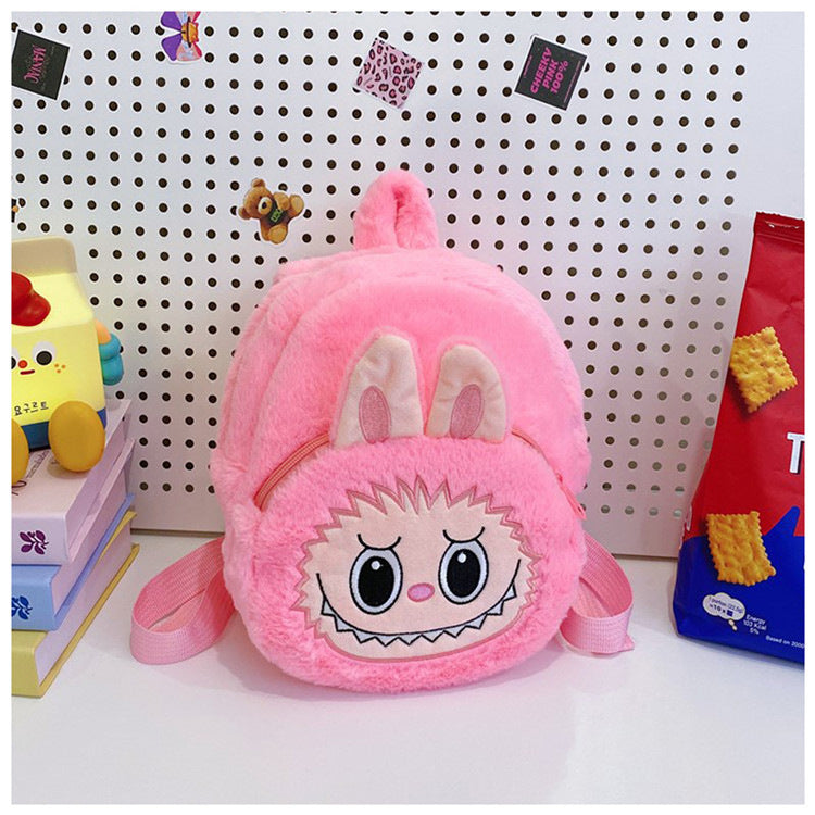 Home Crossbody Double-Shoulder Plush Coin Bag Plush Toy Children's Backpack