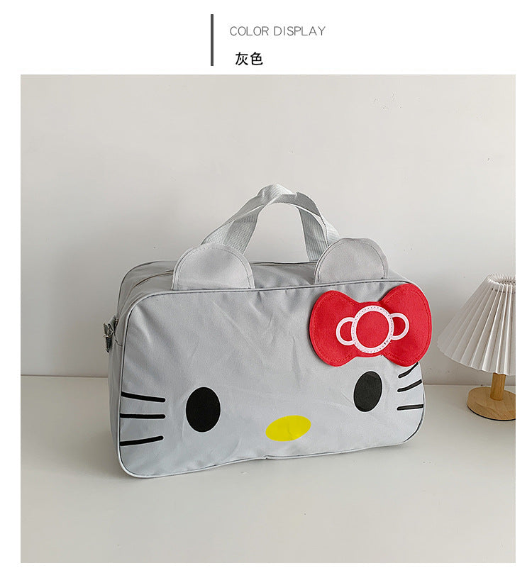 Fashion Cat Large Capacity Student Travel Bag Waterproof Large Capacity Cute Girl KT Luggage Bag Female Handbag