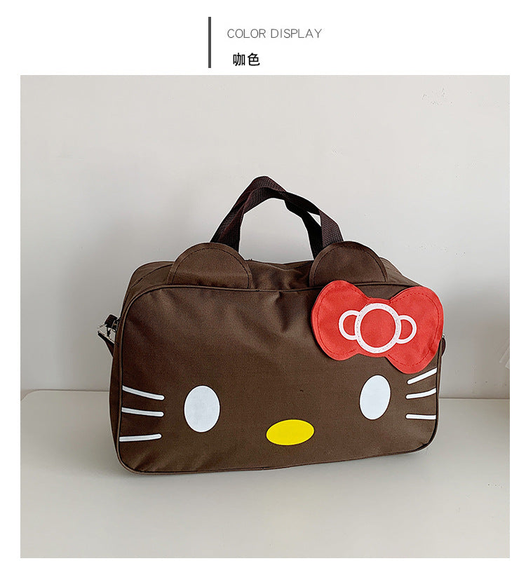 Fashion Cat Large Capacity Student Travel Bag Waterproof Large Capacity Cute Girl KT Luggage Bag Female Handbag
