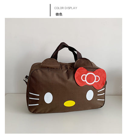Fashion Cat Large Capacity Student Travel Bag Waterproof Large Capacity Cute Girl KT Luggage Bag Female Handbag