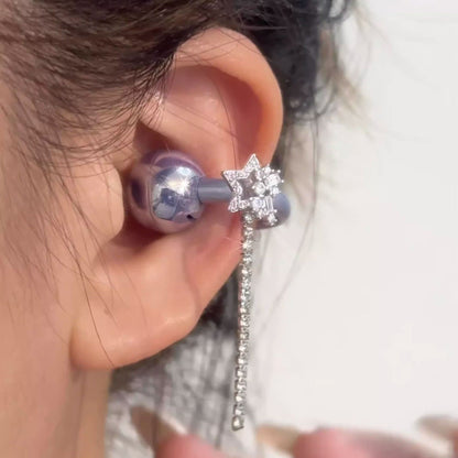 Suitable for Freeclip Earphone Diamond Buckle Full Diamond Snowflake Star Bowknot Ear Clip Buckle Niche High-end Accessories