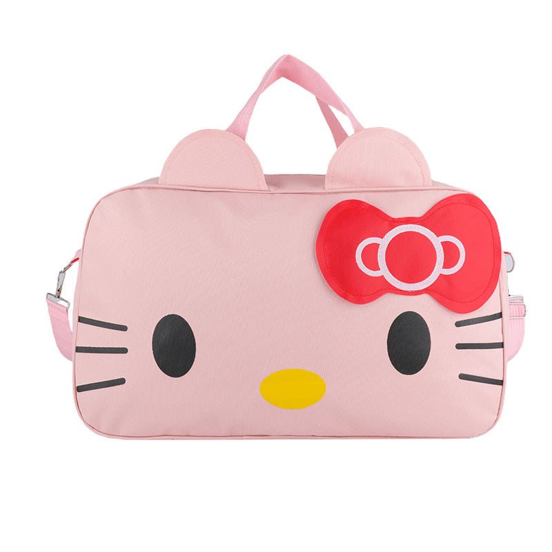 Fashion Cat Large Capacity Student Travel Bag Waterproof Large Capacity Cute Girl KT Luggage Bag Female Handbag