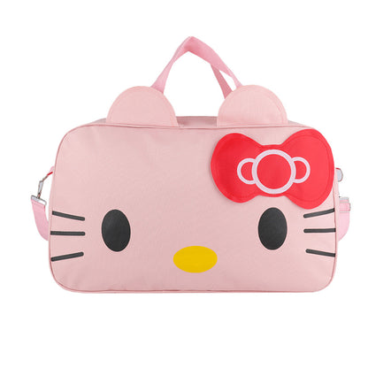 Fashion Cat Large Capacity Student Travel Bag Waterproof Large Capacity Cute Girl KT Luggage Bag Female Handbag