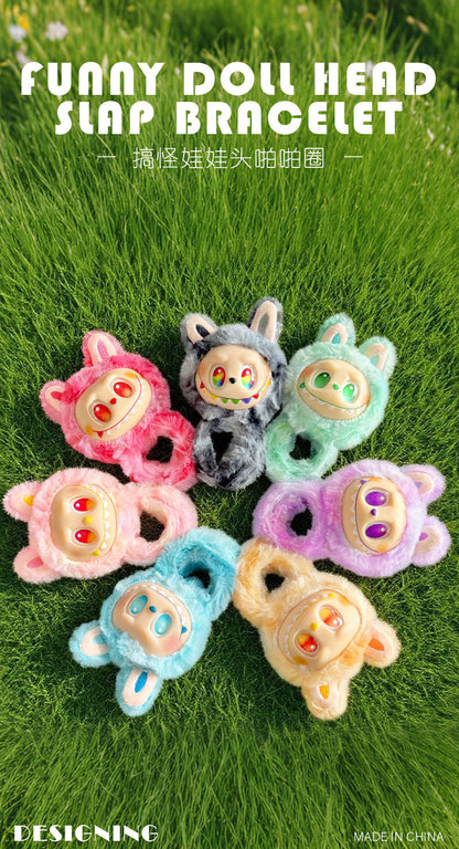 New Cute Labubu Snap Ring Bracelet Plush Toy Doll Children's Birthday Gift Plushie