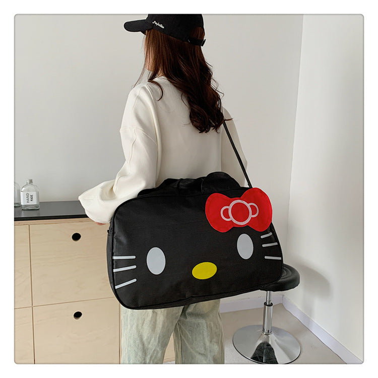 Fashion Cat Large Capacity Student Travel Bag Waterproof Large Capacity Cute Girl KT Luggage Bag Female Handbag