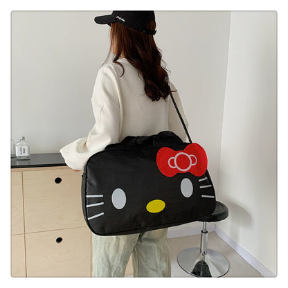 Fashion Cat Large Capacity Student Travel Bag Waterproof Large Capacity Cute Girl KT Luggage Bag Female Handbag