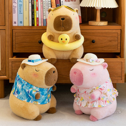 Cute Summer Capybara Plush Toy Swimming Ring Doll Children's Gift for Girls