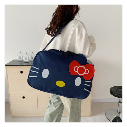 Fashion Cat Large Capacity Student Travel Bag Waterproof Large Capacity Cute Girl KT Luggage Bag Female Handbag