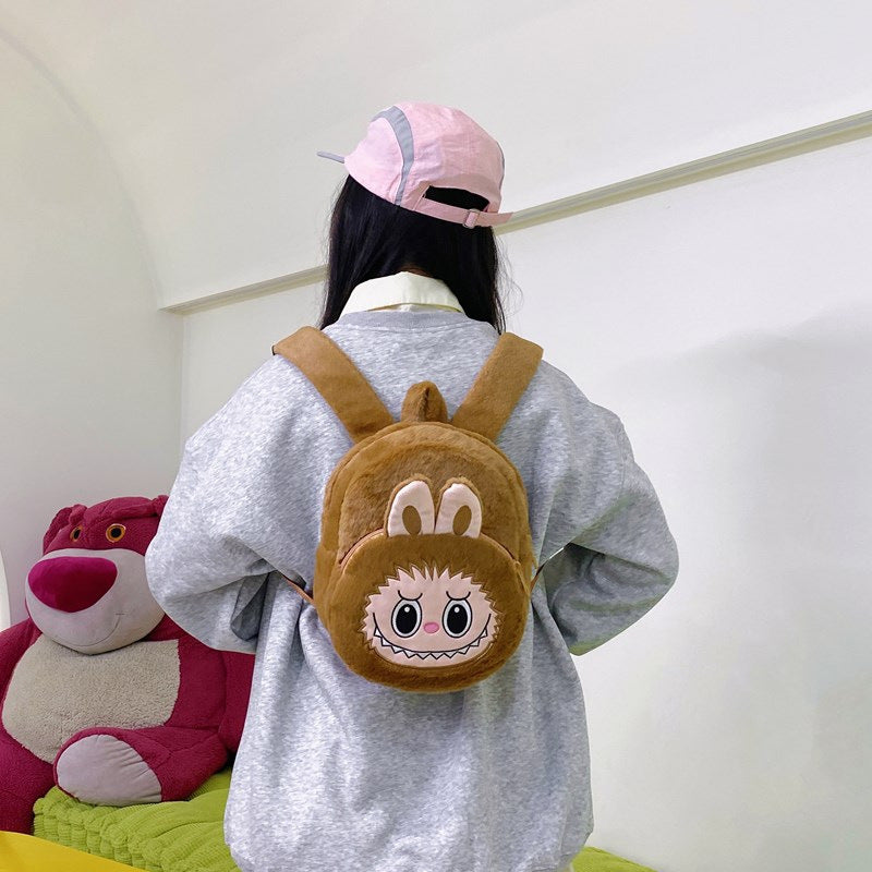 Home Crossbody Double-Shoulder Plush Coin Bag Plush Toy Children's Backpack