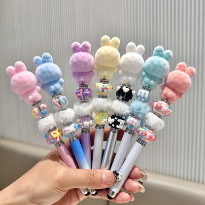 Creative DIY Cute Beaded Pen for Mobile Phones and Tablets, Touchscreen Gel Pen, Adorable Handmade Doll, Student Gift