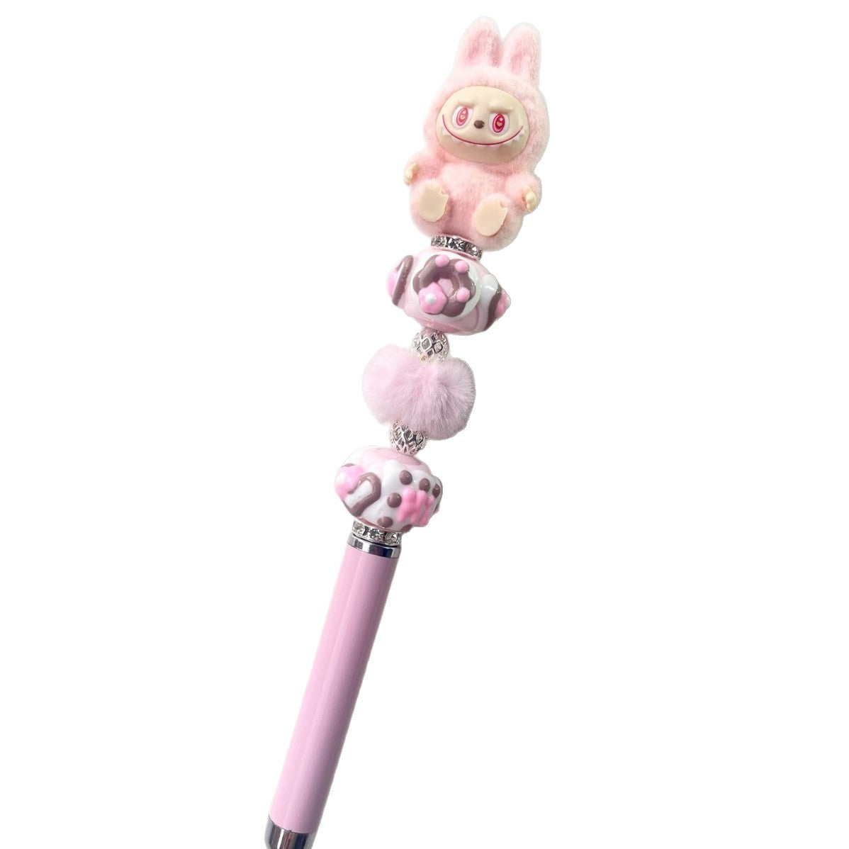 Creative DIY Cute Beaded Pen for Mobile Phones and Tablets, Touchscreen Gel Pen, Adorable Handmade Doll, Student Gift