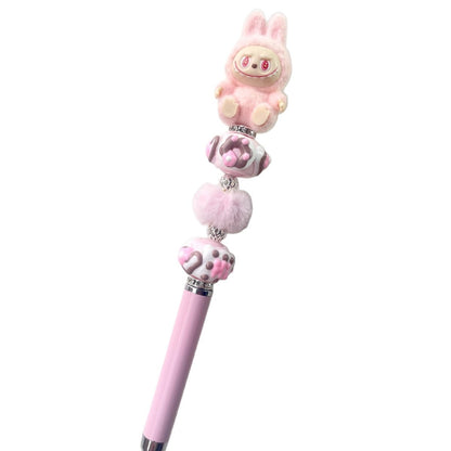 Creative DIY Cute Beaded Pen for Mobile Phones and Tablets, Touchscreen Gel Pen, Adorable Handmade Doll, Student Gift