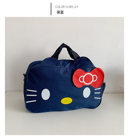 Fashion Cat Large Capacity Student Travel Bag Waterproof Large Capacity Cute Girl KT Luggage Bag Female Handbag