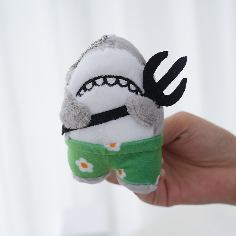 Shark Bee Plush Doll Shark Fork Small Decoration Toy Bag Decoration Plush Doll Funny Plush Toy