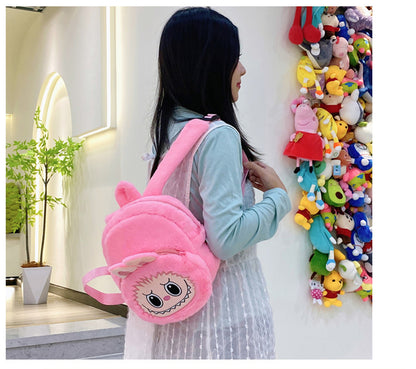 Home Crossbody Double-Shoulder Plush Coin Bag Plush Toy Children's Backpack