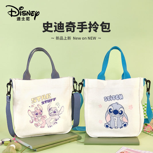 Disney Bag Stitch Cute Crossbody Bag Women's Large Capacity Handbags Canvas Student Leisure Bag Cloth Bag