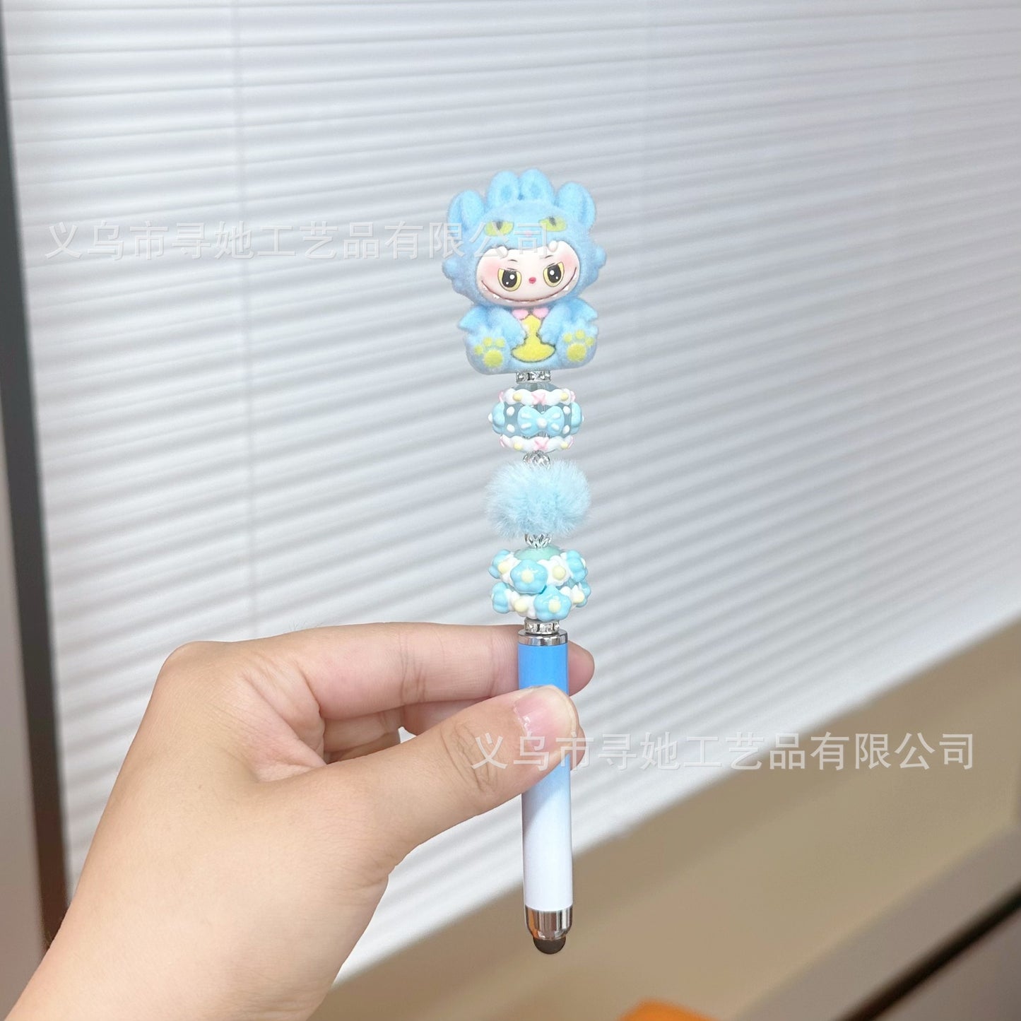 Creative DIY Cute Beaded Pen for Mobile Phones and Tablets, Touchscreen Gel Pen, Adorable Handmade Doll, Student Gift