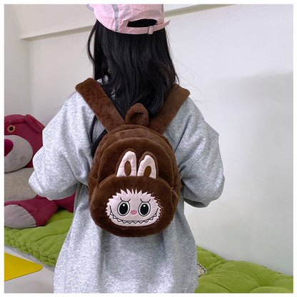 Home Crossbody Double-Shoulder Plush Coin Bag Plush Toy Children's Backpack