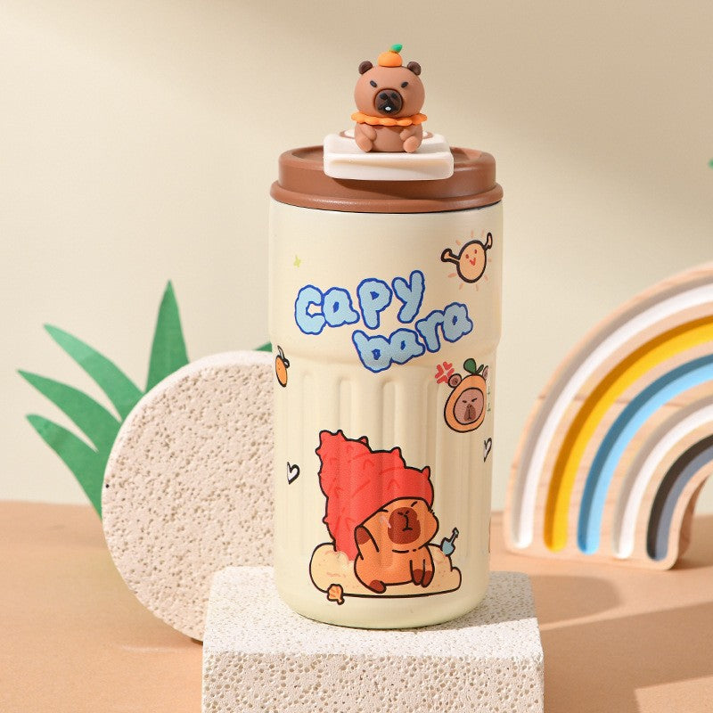Labubu 316 Stainless Steel Insulated Cup Cartoon High-Value Straw Cup Portable Large Capacity Ice American Coffee Cup