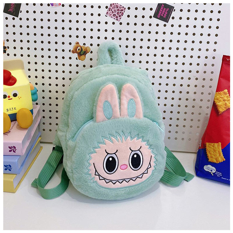 Home Crossbody Double-Shoulder Plush Coin Bag Plush Toy Children's Backpack