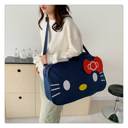 Fashion Cat Large Capacity Student Travel Bag Waterproof Large Capacity Cute Girl KT Luggage Bag Female Handbag