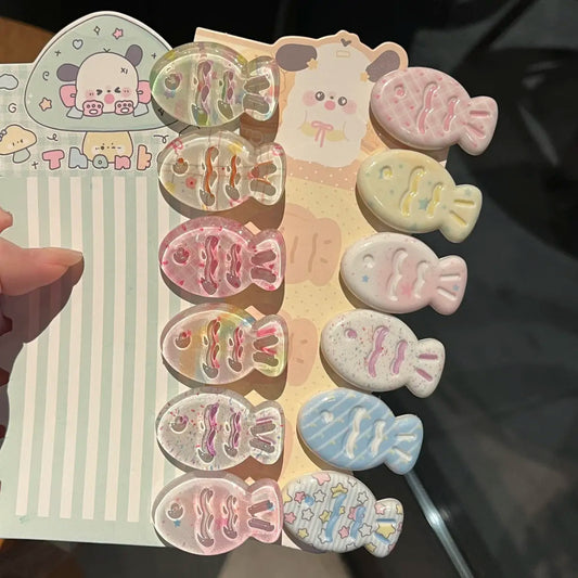 Cute Pattern Clear Hair Clip Shiny Summer Clear Small Fish Bangs Clip Cartoon Versatile Girl Hair Accessory