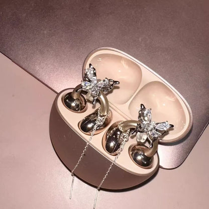 Suitable for Freeclip Earphone Diamond Buckle Full Diamond Snowflake Star Bowknot Ear Clip Buckle Niche High-end Accessories